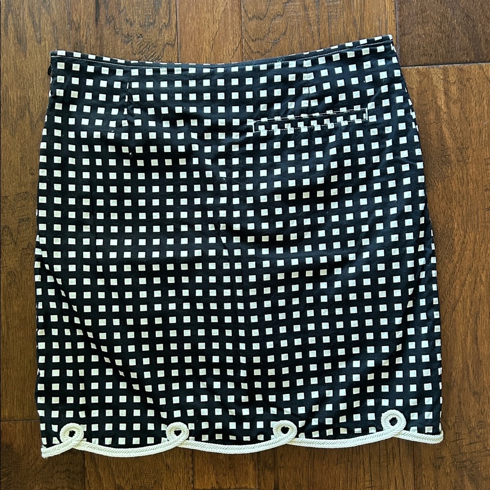 Golftini Golf Skort The Ace Stretch Cotton Scalloped Hem Black White Check 2L - Picture 7 of 15